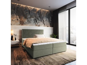 Lit avec rangement 140x200 cm <strong>MASSENO</strong>  <strong></strong> coloris vert