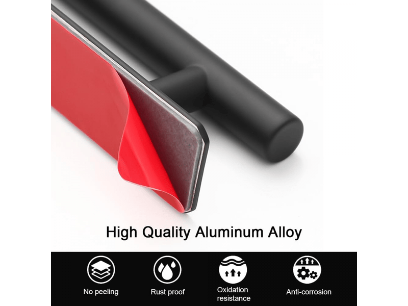  Poignée de porte auto-adhésive, poignée pour meubles en alliage d'aluminium de 2 pièces, poignée sans perçage  - Conforama B