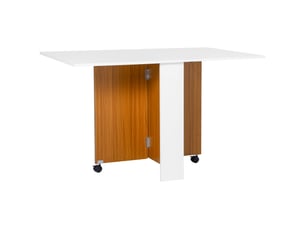 Table de salle à manger extensible, design moderne, table pliante peu encombrante à roulettes 120 × 80 × 73 cm