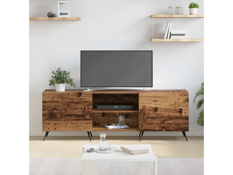  Meuble tv - banc tv - meuble de rangement 150 x 30 x 50 cm bois ancien bois d'ingénierie  - Conforama D