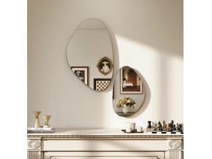 Miroir forme atypique à fixer coloris noir <strong>HOMVRA</strong>  <strong></strong> - 70 cm x 46 cm