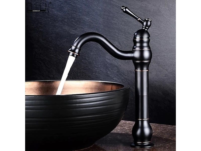  Robinet salle bain haut peut pivoter à 360 °mitigeur lavabo noir  - Conforama C
