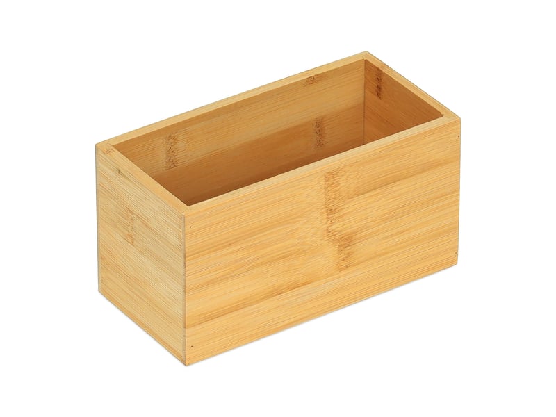  Boîte de rangement allongée multi-usages salle de bain bureau 30 x 15 x 10 cm en bambou naturel 13_0011414  - Conforama A