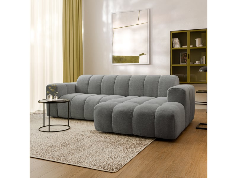  Canapé d'angle tisi, tkanina strukturalna gris  - Conforama B