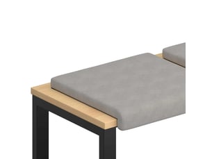 Lot de 4 coussins de banc, coussins d'assise, coussins pour chaisecanapé microfibre gris clair profondeur 35 cm cf52557