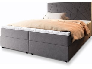 Lit avec rangement 180x200 cm <strong>MASSENO</strong> <strong></strong> coloris gris