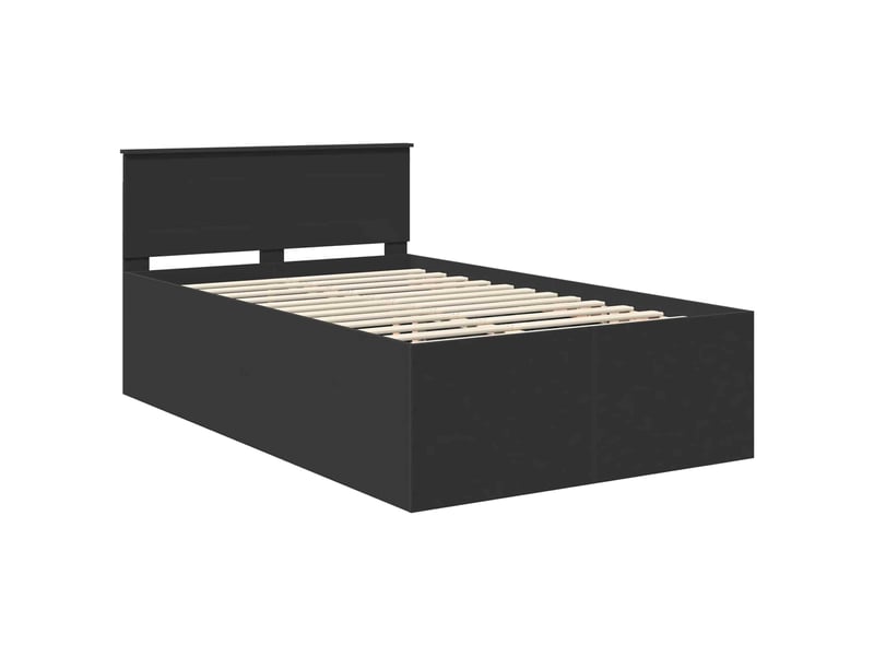  Lit double- lit adulte -  cadre de lit noir 120 x 190 cm bois d'ingénierie  - Conforama C