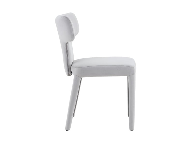  Ensemble de 2 chaises de salle à manger modernes - dossier en t, assise en tissu rembourré, cadre métal à 4 pieds  - Conforama D