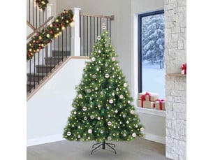 Sapin de noël, arbre de noël artificiel avec 300 led vert 240 cm pe et pvc cf61259