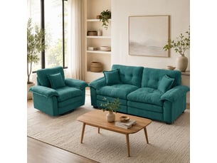 Canapé droit fixe <strong>MODENVIE</strong> <strong></strong> 2 + 1 places Tissu vert
