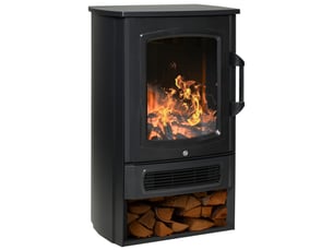 Cheminée électrique avec chauffage, effet flammes led réalistes, noire, 10002000 w