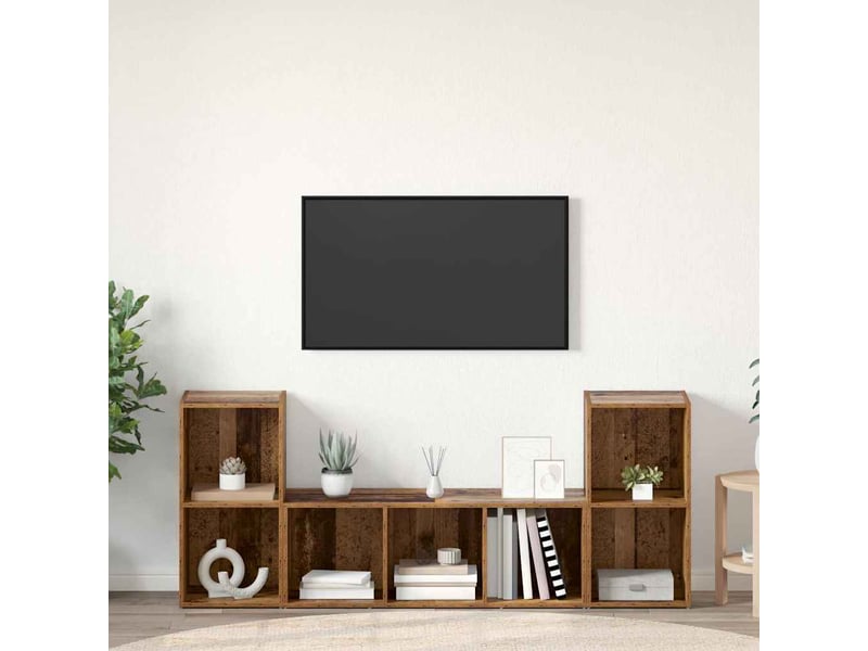  Ensemble meuble tv - banc tv - meuble de rangement 3 pcs marron bois d'ingénierie  - Conforama B