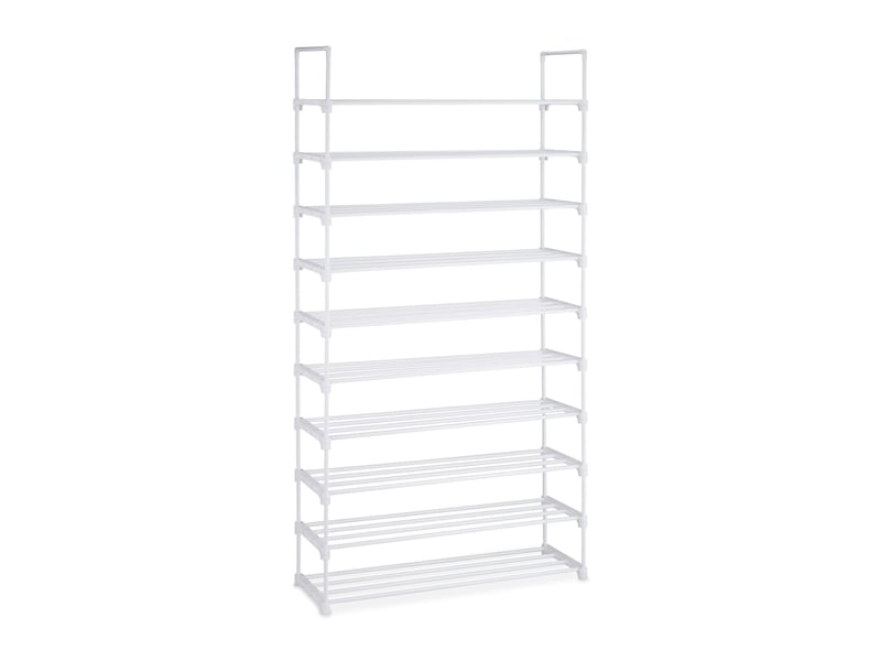  Étagère à chaussures modulable pour dressing 175,5 x 93 x 30,5 cm rangement flexible 10 niveaux en acier blanc 13_0011371  - Conforama A