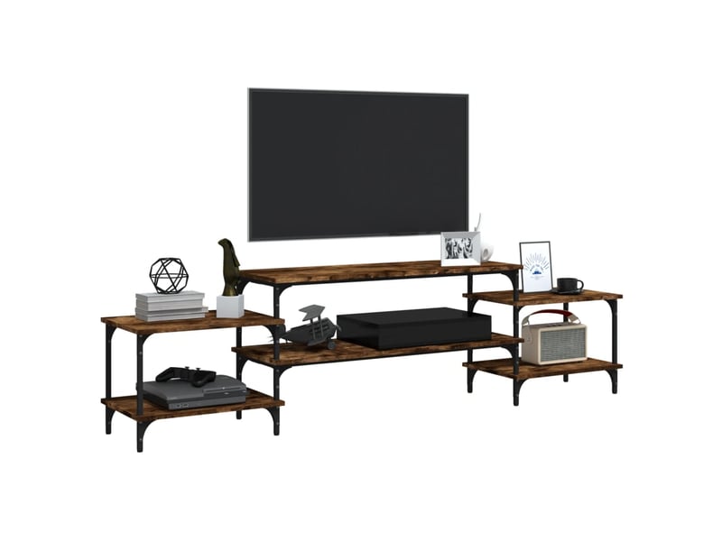  Meuble tv - banc tv - meuble de rangement - chêne fumé 197x35x52 cm bois d'ingénierie fr9840  - Conforama D
