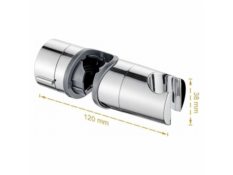 Support de pommeau de douche de salle de bain, pince de douchette réglable, chrome  - Conforama A