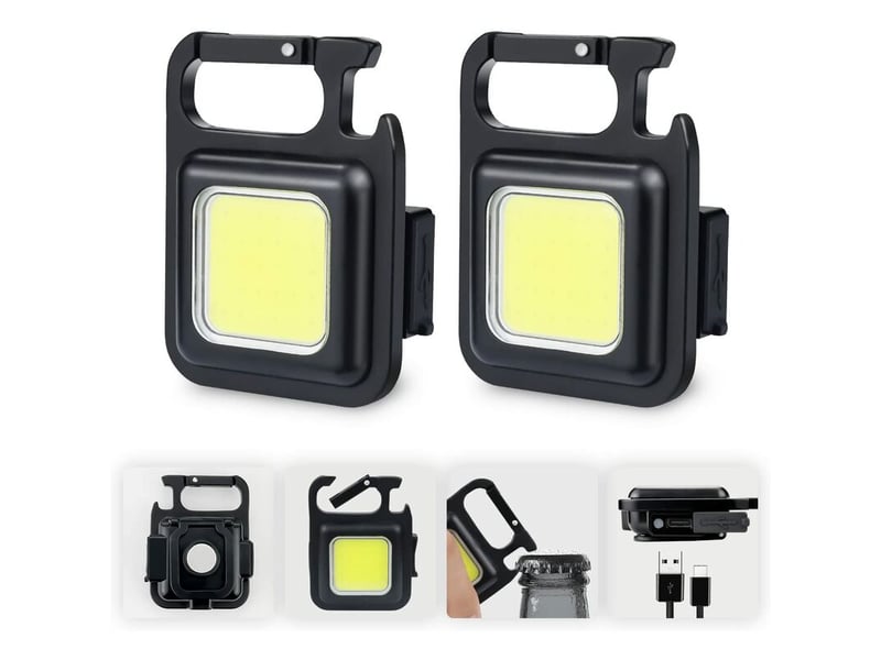  2x mini d travail lampes d'inspection rechargeab 800 lumens magnétique lampe portab petites porte-clés lampes de poche étanches pour la réparation de  - Conforama A