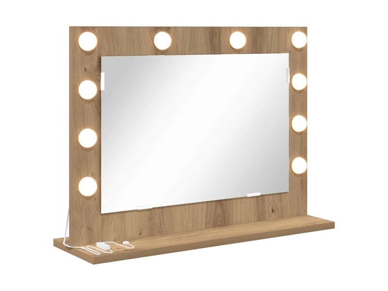 Miroir de vanité, miroir de coiffeuse chêne artisanal 60 x 45 x 18 cm rectangulaire cf62751 - Conforama A