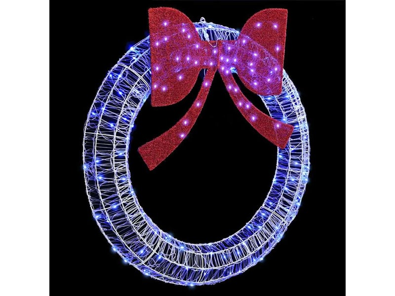  Couronne de noël, décoration de noël 150 led bleu 120 cm acrylique cf61754  - Conforama D