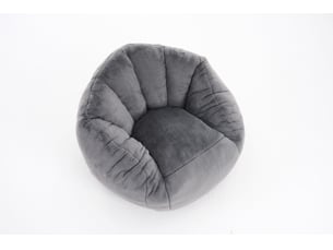 Fauteuil pouf enfant en peluche avec soutien du dos, assise souple pour lecture en polyester gris clair