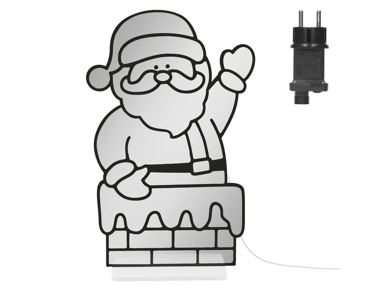  Ecd germany décoration de noël lumineuse avec effet miroir infini, figurine 3d double face, père noël led avec cheminée, lampe décorative pour fenêtre ou porte avec minuterie, éclairage d'intérieur ECD Germany GmbH - Conforama B