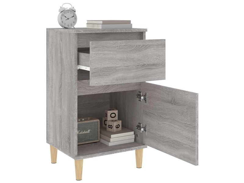  Lot de 2 tables de chevet - cabinet de chevet - table de nuit sonoma gris 40x35x70 cm  - Conforama D