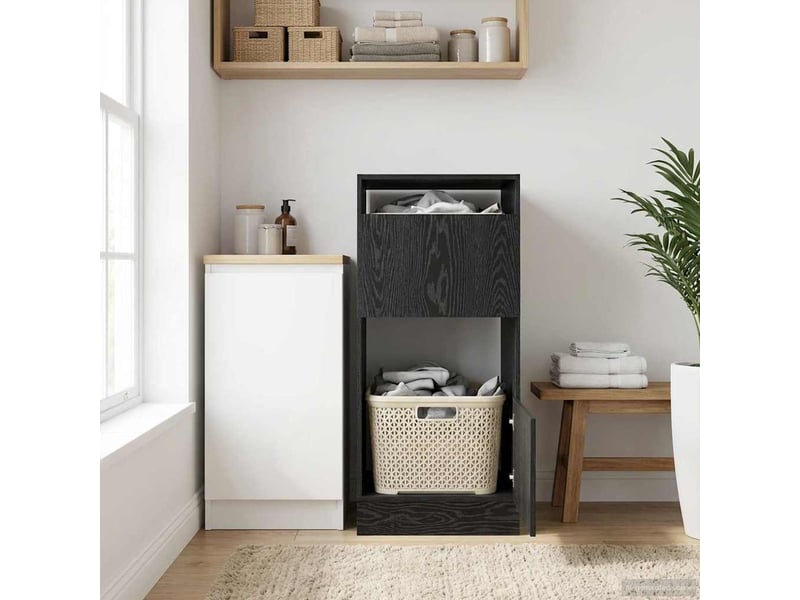  Armoire à laver chêne noir 50x68x102 cm bois d'ingénierie  - Conforama D