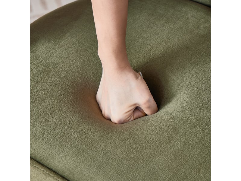Lot de 4 chaises de salle à manger avec accoudoirs en chenille vert - Conforama D