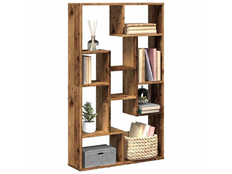  Bibliothèque, meuble de rangement salon vieux bois 72x20x120,5 cm bois d'ingénierie  - Conforama B