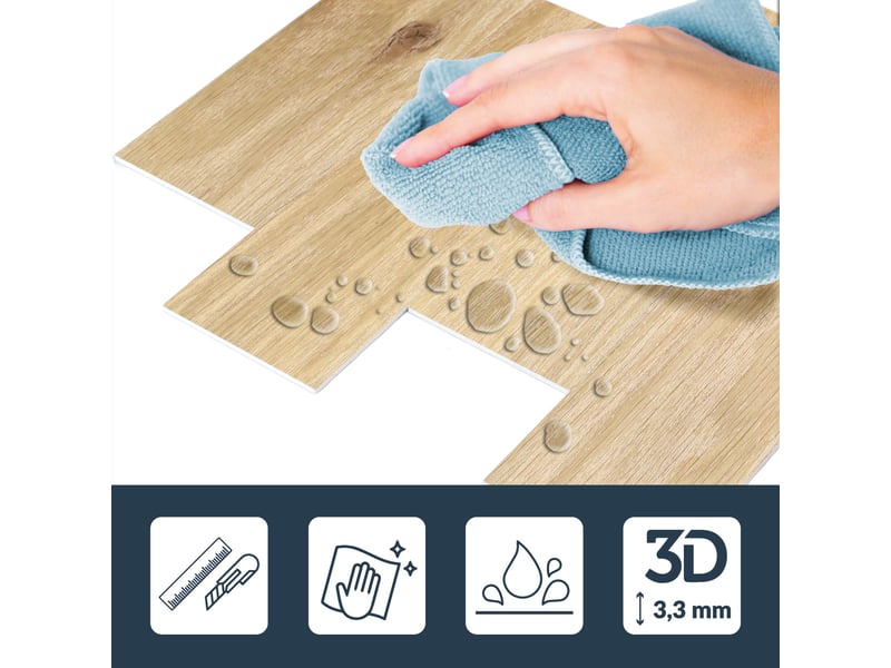  Crédence adhésive murale 3d  - effet bois 4 pièces 25x25 cm  - Conforama D