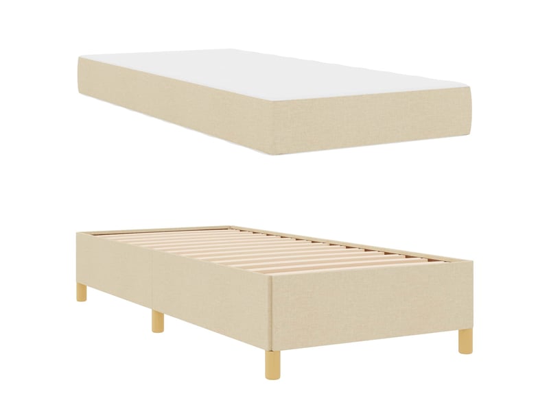  Lit simple- lit adulte -  cadre de lit crème 100 x 200 cm tissu  - Conforama D