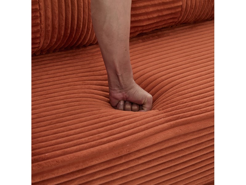  Canapé-lit 2 places 133x151x64 cm convertible orange sans matelas  - Conforama D