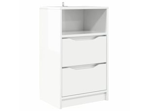 Table de chevet avec tiroir blanc brillant 40 x 30 x 467 cm