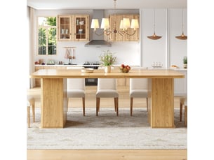 Table à manger extensible 140-180x80 cm avec rangements des 2 côtés, étagères intérieures, mdf et métal - bois naturel