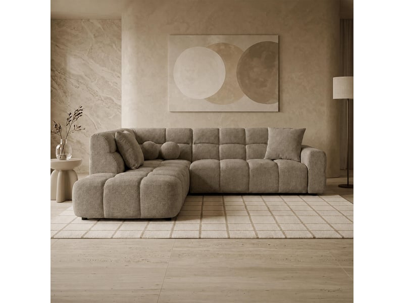  Canapé d'angle en tissu taupe - angle gauche  - Conforama B