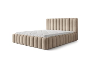 Lit coffre 160x200 cm <strong>MASSENO</strong> <strong></strong> coloris beige