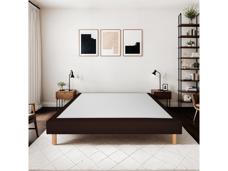  Sommier tapissier simili faro - chocolat - 100x190 3SO0207181019.4783 - Conforama C