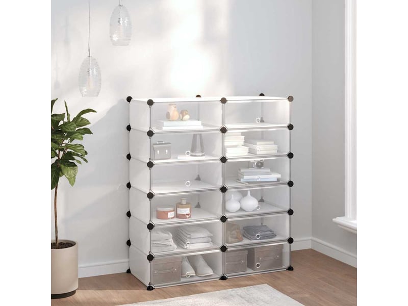  Meuble à chaussures, étagère à chaussures transparent 94,5x36,5x106 cm pp  - Conforama B