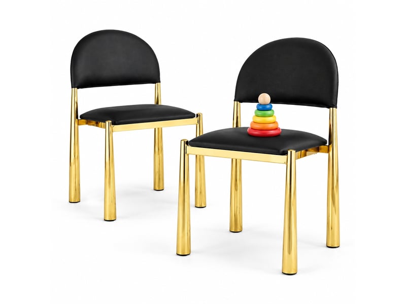  Lot de 2 chaises de salle à manger,45x48x80 cm,similicuir,noir  - Conforama A