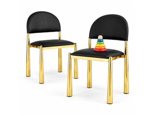 Lot de 2 chaises de salle à manger,45x48x80 cm,similicuir,noir