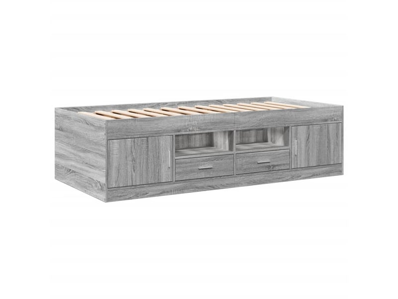  Lit simple- lit adulte -  lit de jour avec tiroirs sans matelas sonoma gris 90x200 cm  - Conforama B