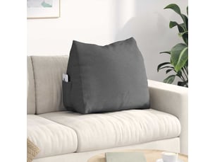 Coussin de dos, coussin de dossier gris foncé 60 x 20 x 50 cm tissu cf54725