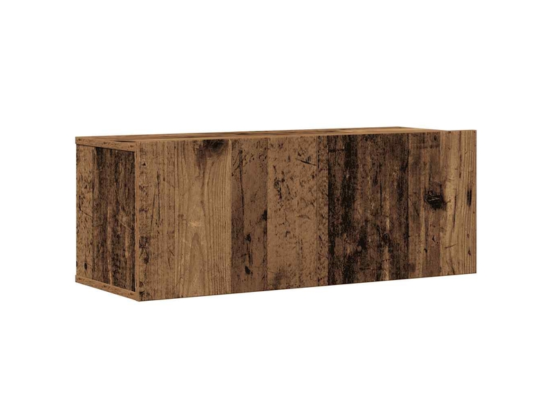  Ensemble de meuble tv - banc tv - meuble de rangement mural 4 pcs vieux bois bois d'ingénierie  - Conforama D