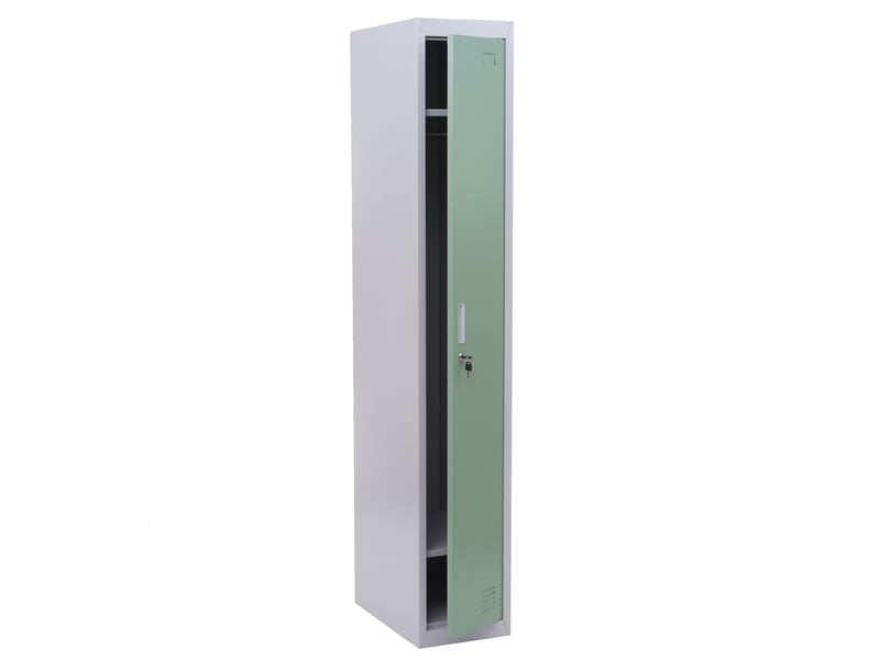  Casier armoire à vêtements avec tringle à vêtements et miroir 180 x 30 x 50 cm en métal menthe 04_0010937  - Conforama A