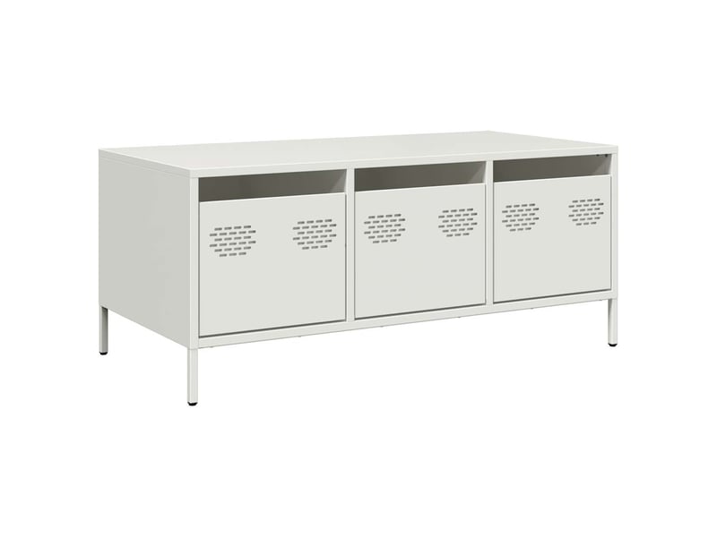  Table basse rectangulaire | table de salon blanc 101,5x50x43,5 cm acier laminé à froid  - Conforama A