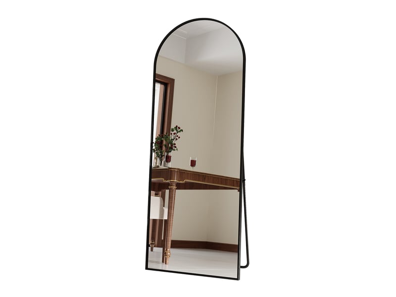  Miroir sur pied arche 165x60cm - cadre aluminium noir - miroir mural grande - haute définition pour chambre &amp; salon  - Conforama A