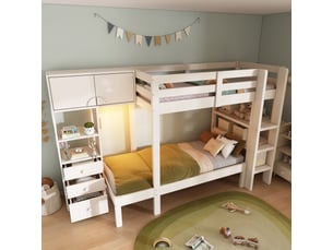 Lit superposé 90x200 cm <strong>OXEZA</strong>  <strong></strong> coloris blanc