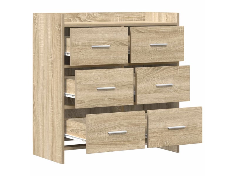  Buffet - bahut - meuble de rangement chêne sonoma 75 x 33 x 80 cm bois d'ingénierie  - Conforama D