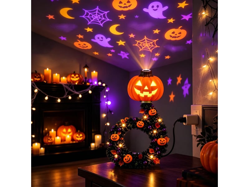  Projecteur lumineux halloween, 8 led à col de cygne – lampe décorative, 2 pièce  - Conforama C