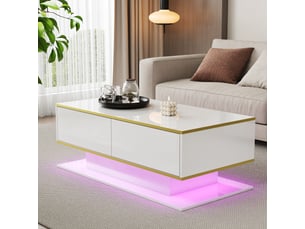 Table basse rectangulaire coloris bicolore LPOSPI - 50 cmx100 cm