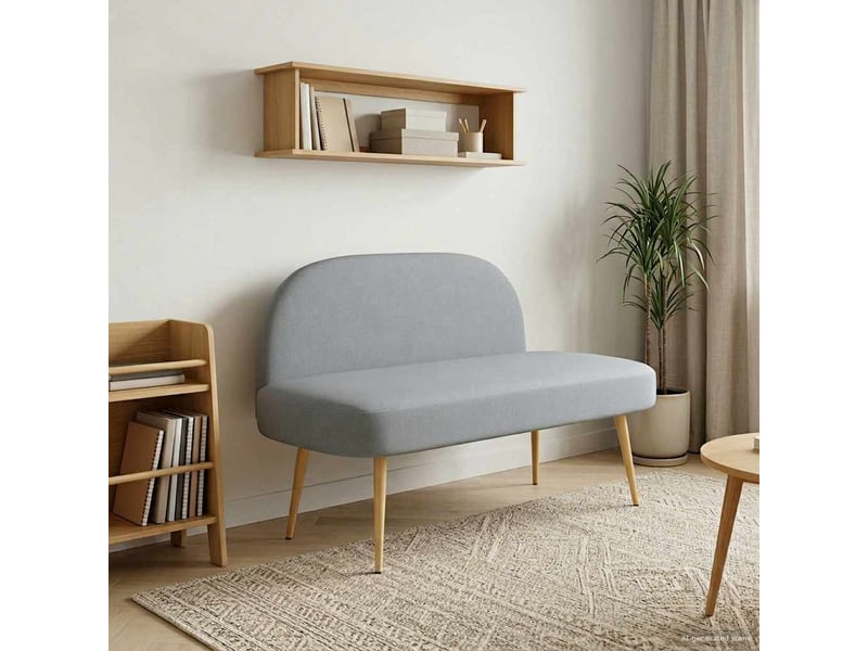 Banc rembourré, banc de lit avec dossier gris clair 110x60x76 cm shl8061 - Conforama B